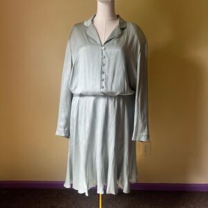 Vintage 90s Elisabeth by Liz Claiborne Washed Silk 2 Piece Set Sage Green 20 NWT